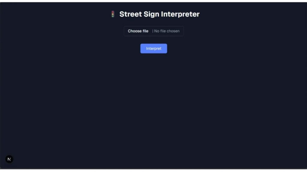 Ứng dụng Street Sign Interpreter