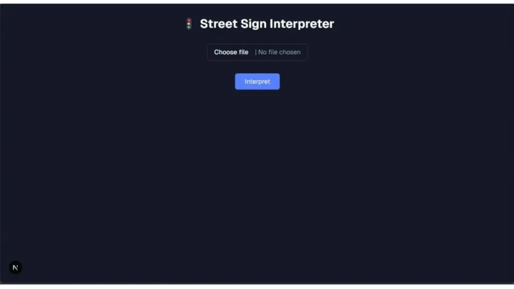 Ứng dụng Street Sign Interpreter