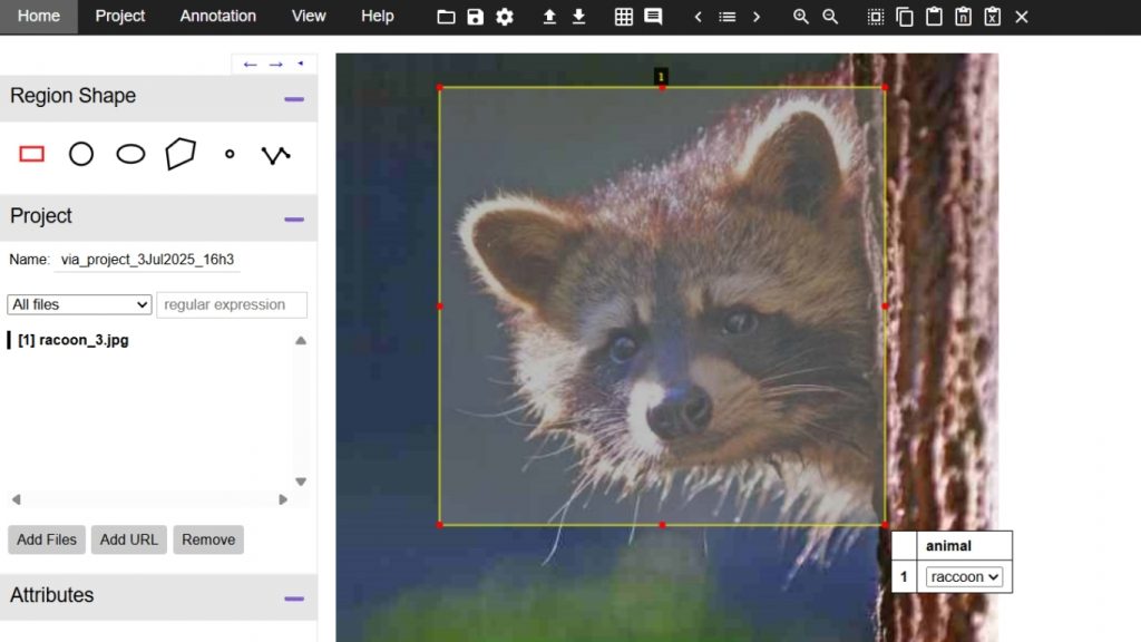 Chú thích hình ảnh trong VIA