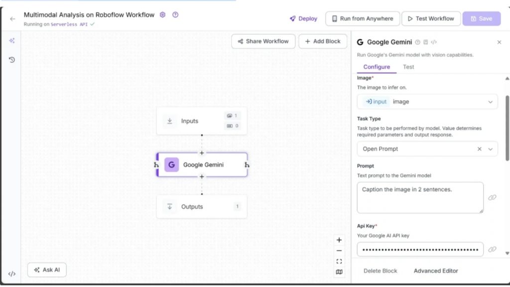 Chạy workflow phân tích đa phương thức