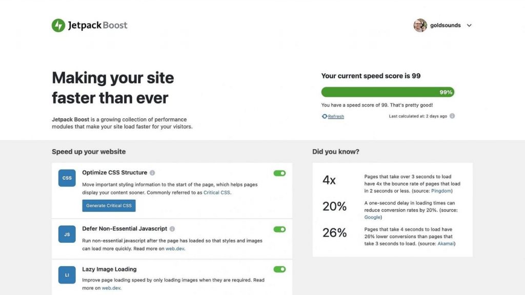 Jetpack Boost hỗ trợ cải thiện Core Web Vitals