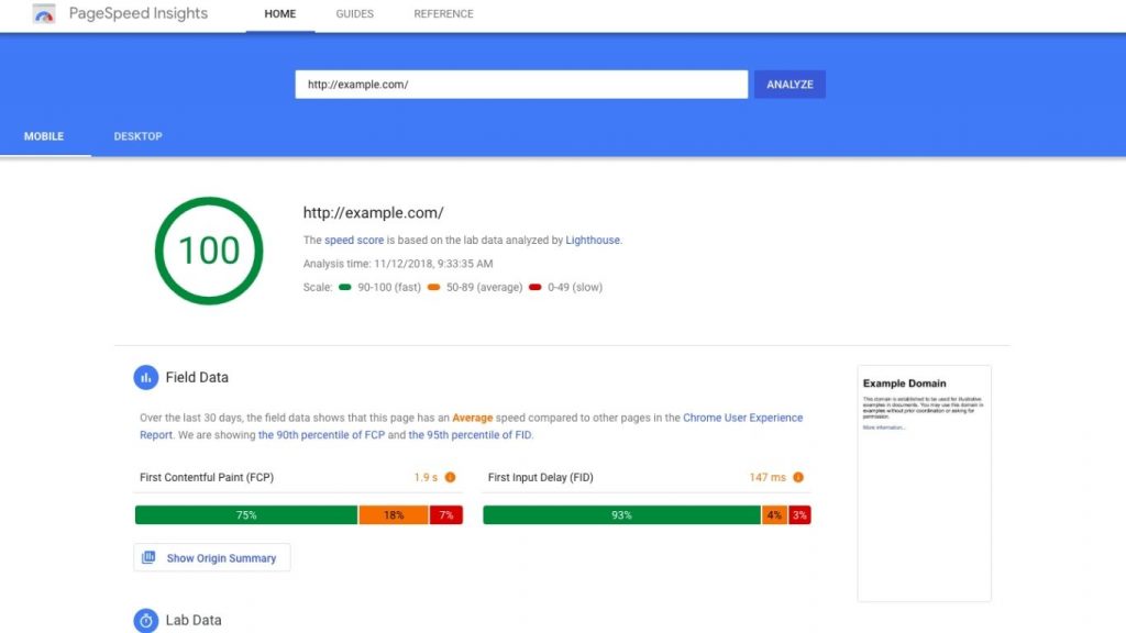 Google PageSpeed Insights phân tích hiệu suất website