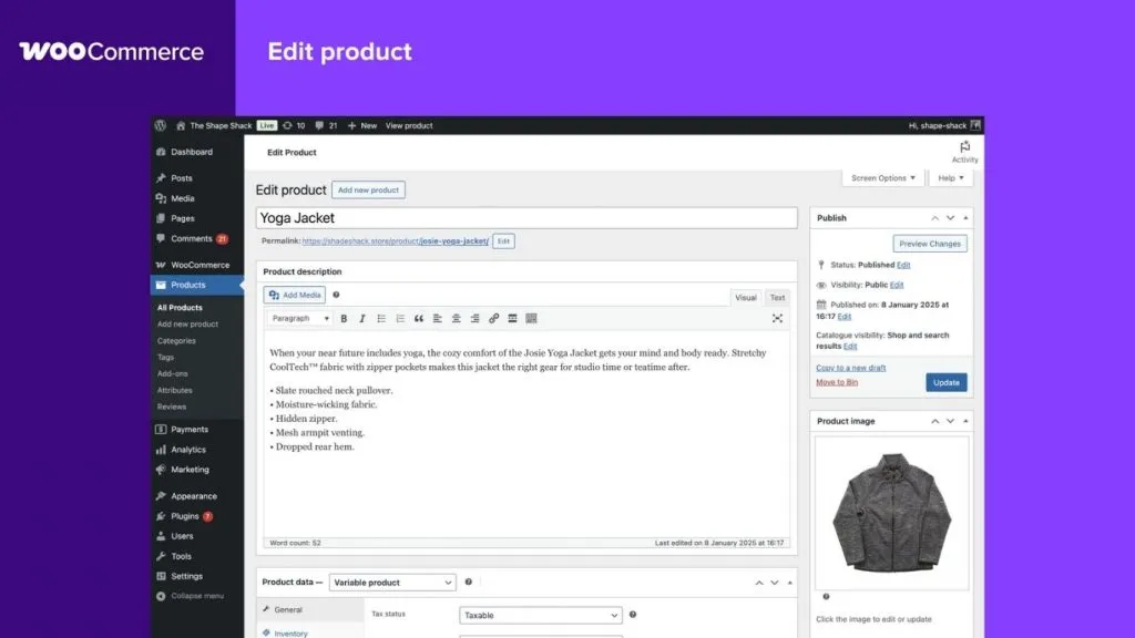 Thêm tên sản phẩm và mô tả sản phẩm trên WooCommerce
