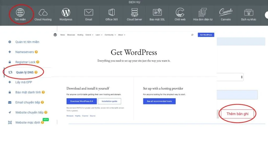 Trỏ tên miền về hosting
