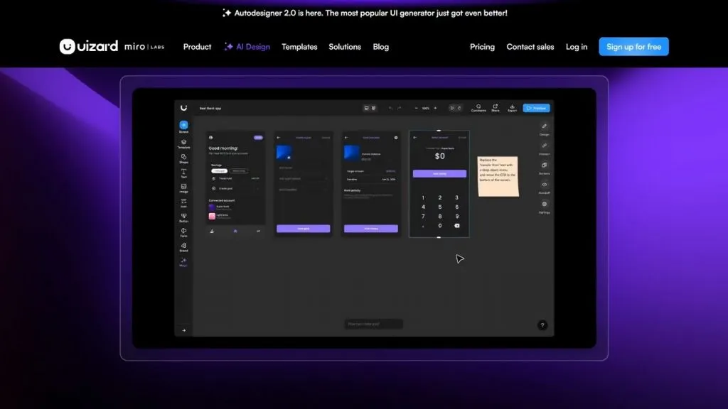 tạo trang web bằng AI miễn phí bằng Uizard