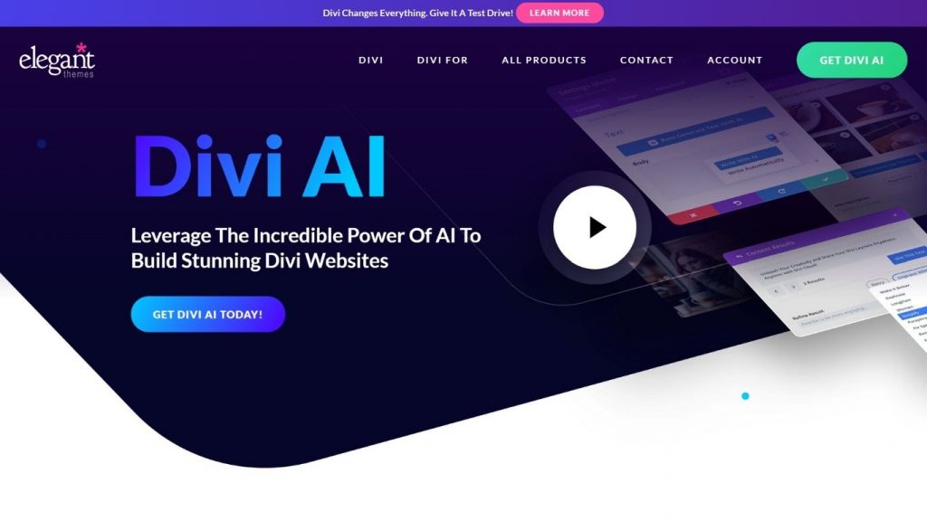 công cụ thiết kế website Divi AI