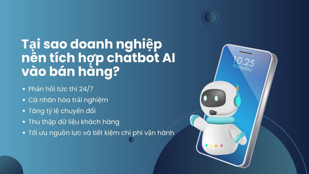 Lý do doanh nghiệp nên tích hợp chatbot AI bán hàng