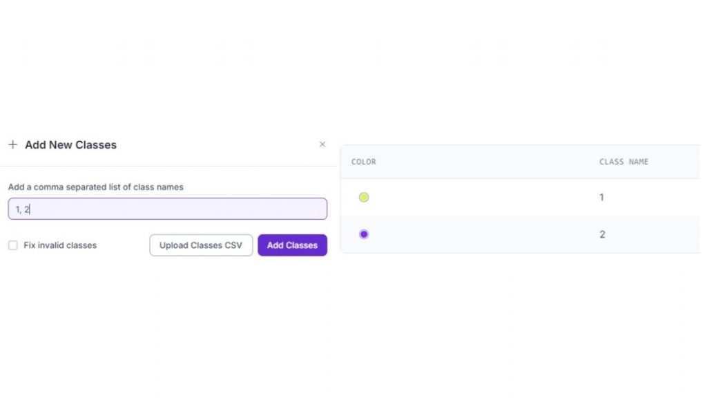 Danh sách đánh số tương ứng với số lượng cử chỉ muốn mô hình nhận dạng.
