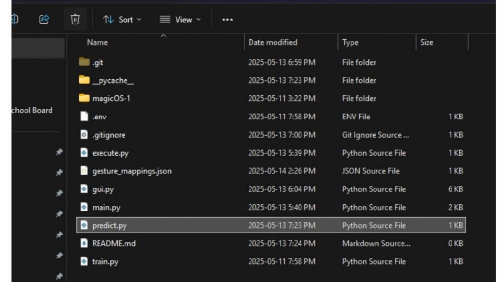 Tạo thêm một file mới đặt tên là predict.py.
