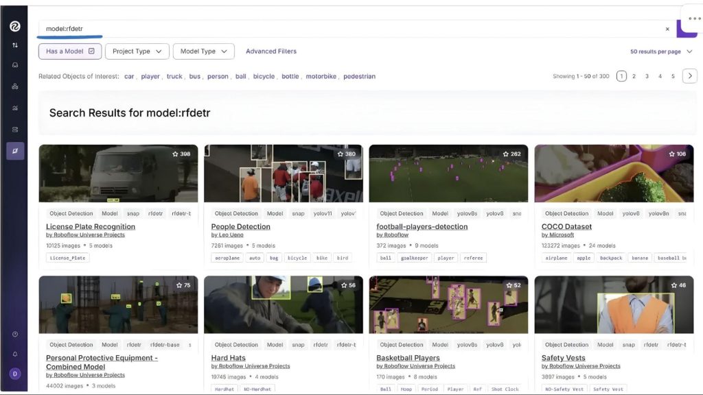 Tìm kiếm mô hình có sẵn trên Roboflow Universe