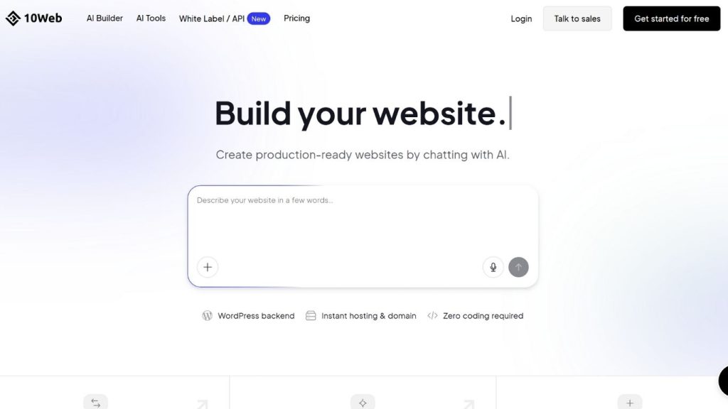 Nền tảng 10Web hỗ trợ thiết kế website bằng AI trên WordPress