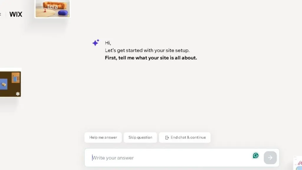 Chatbot Wix ADI đặt câu hỏi
