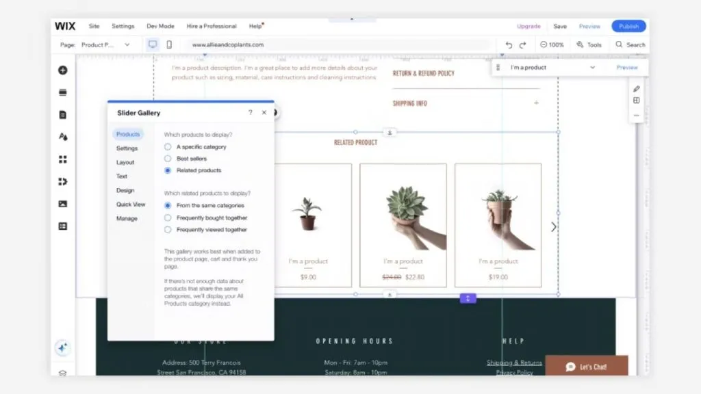 Wix ADI tạo layout website