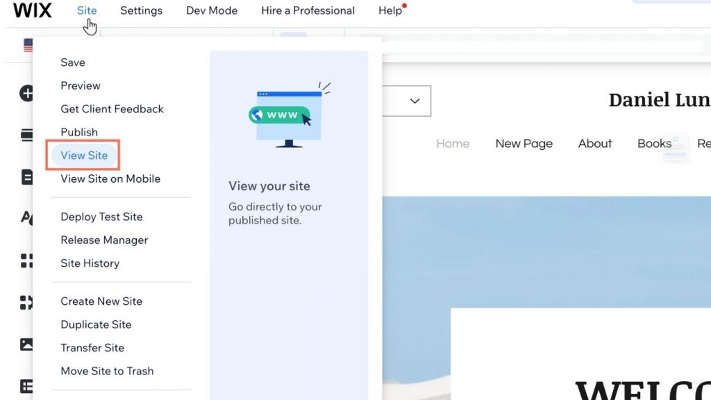 Xuất bản website trên Wix