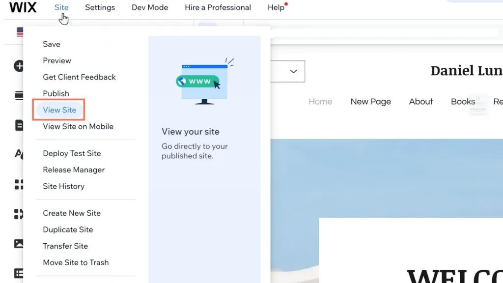 Xuất bản website trên Wix