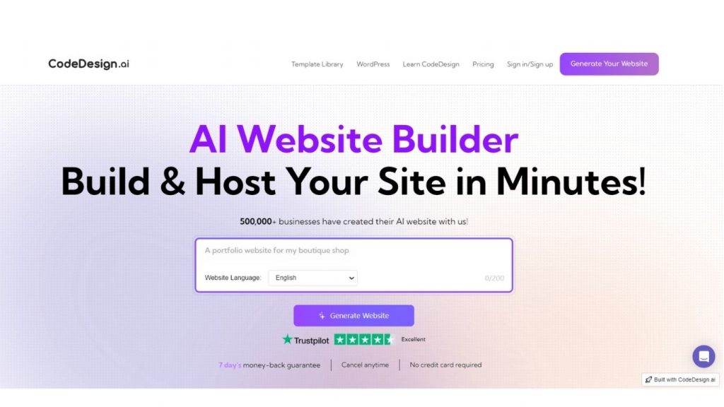 Code Design AI website builder