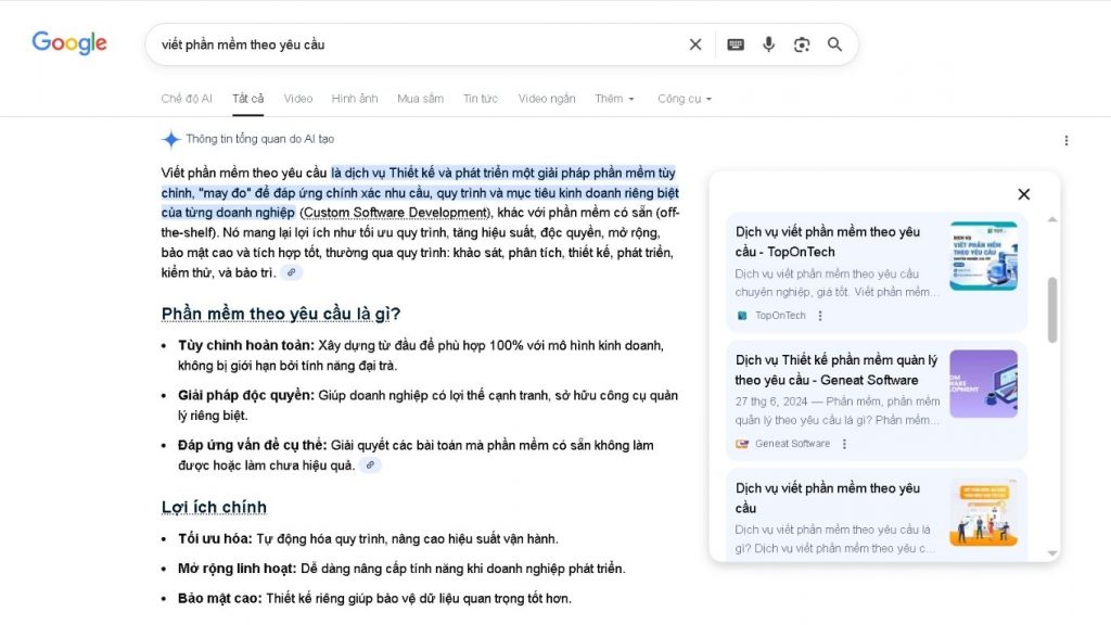 Nội dung được AI tối ưu để xuất hiện trên Featured Snippets của Google