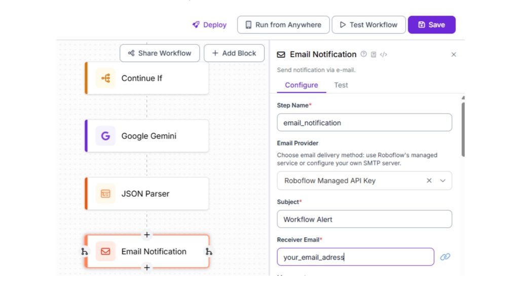 gửi thông báo email tự động