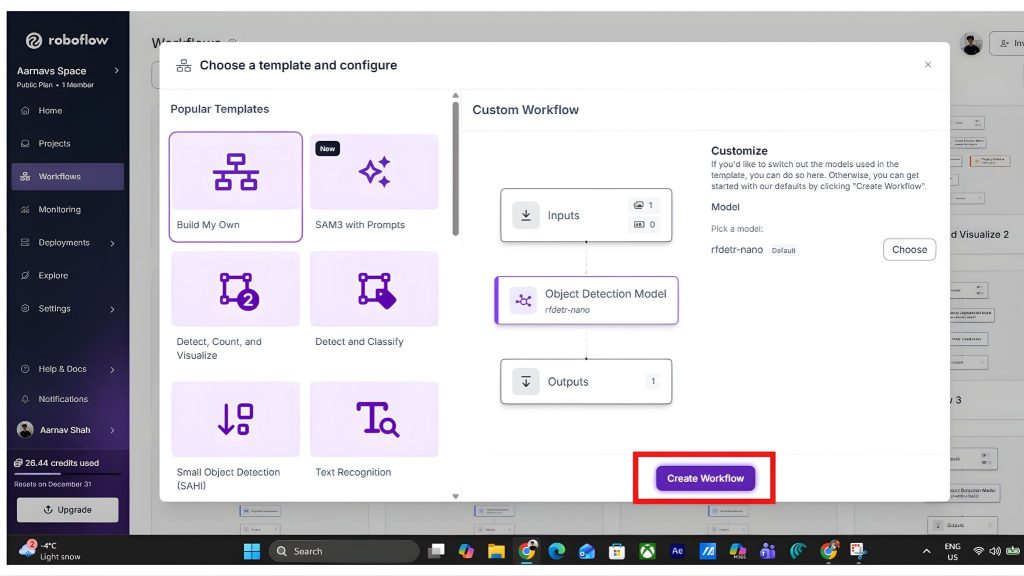tạo một workflow mới