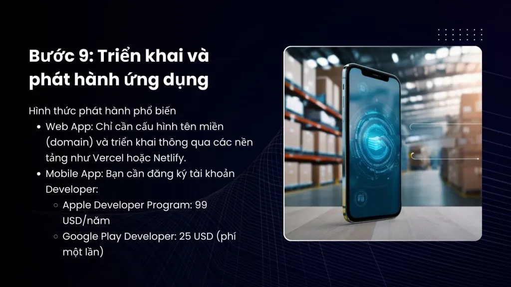 phát hành ứng dụng tạo bằng AI