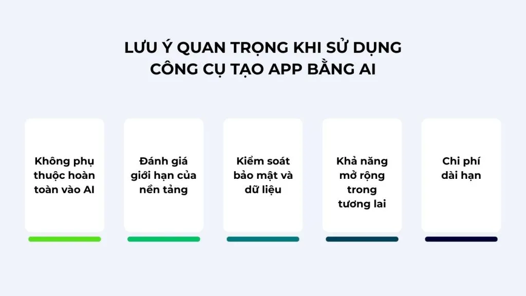 Lưu ý khi sử dụng công cụ tạo app bằng AI