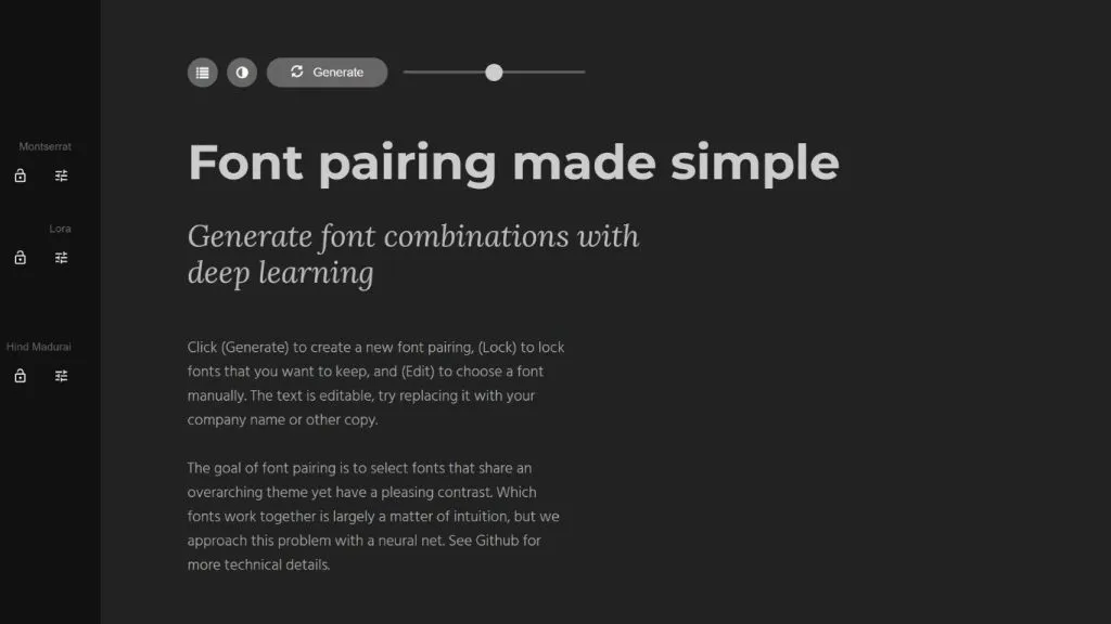 Fontjoy gợi ý kết hợp font chữ bằng AI