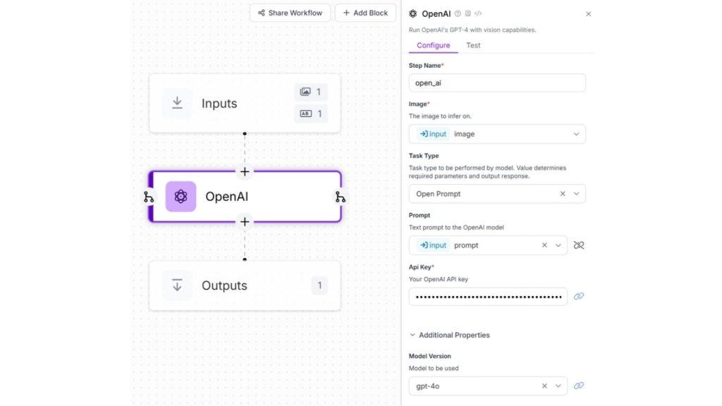 Ảnh minh họa luồng làm việc Roboflow kết nối với OpenAI