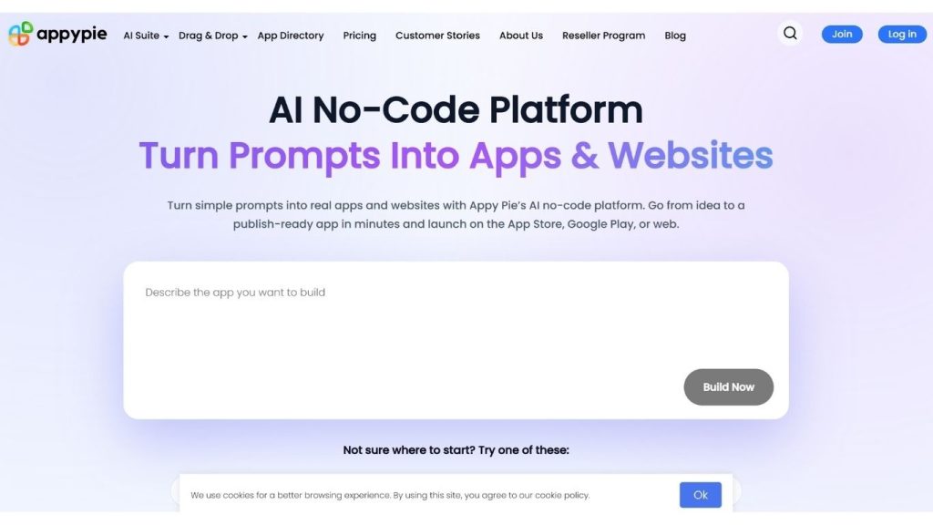 AppyPie tạo app no-code