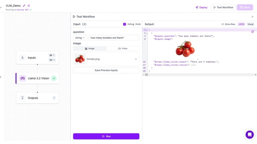 Giao diện đầu ra cho trả lời câu hỏi bằng hình ảnh sử dụng mô hình ngôn ngữ thị giác