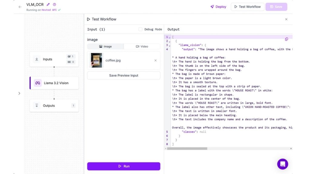 Giao diện đầu ra cho cho quy trình nhận dạng ký tự quang học sử dụng mô hình ngôn ngữ thị giác