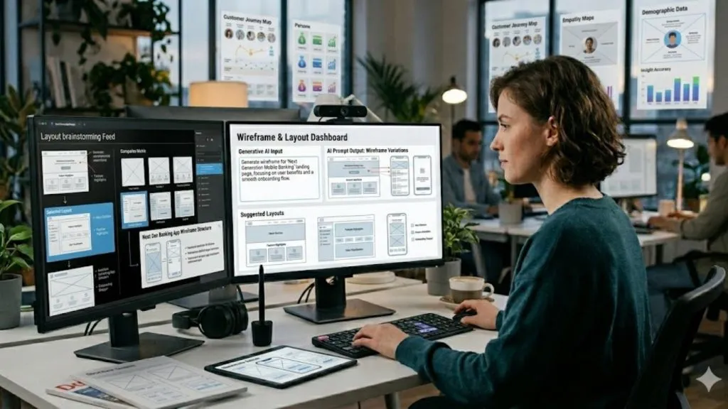 AI tạo wireframe UI UX