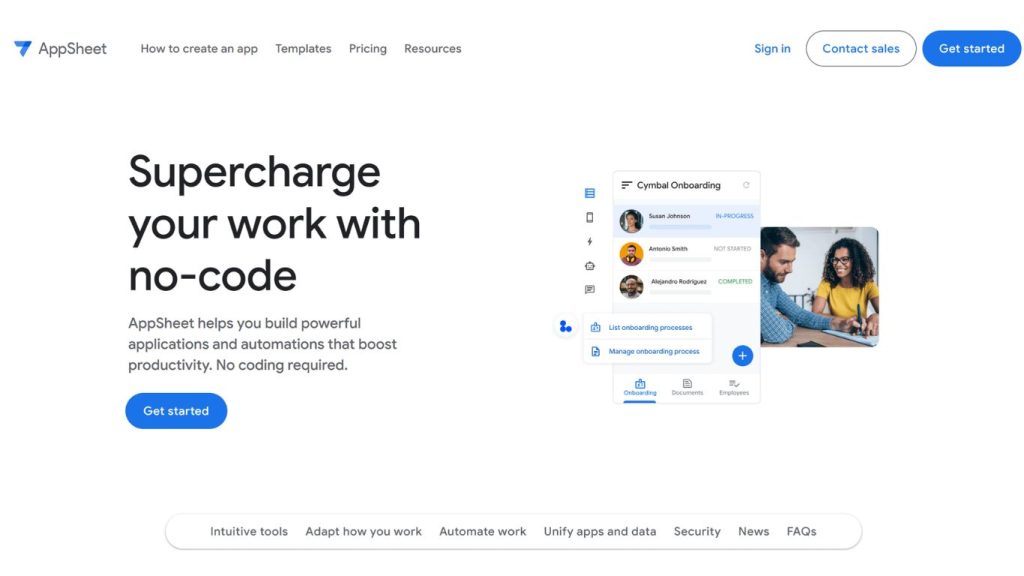 AppSheet low-code platform