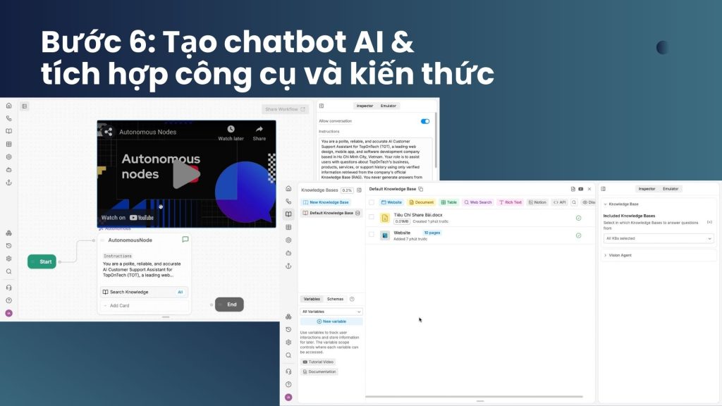 tạo chatbot và tích hợp CRM, website, fanpage, Zalo OA