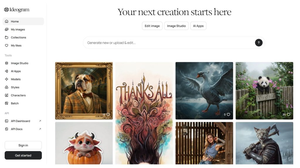 Ideogram AI image generation tool