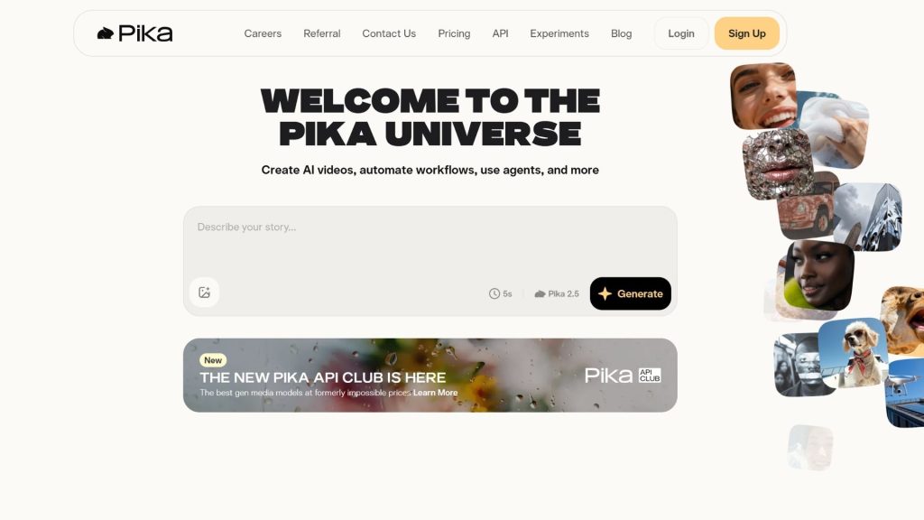 free AI video creation tool Pika