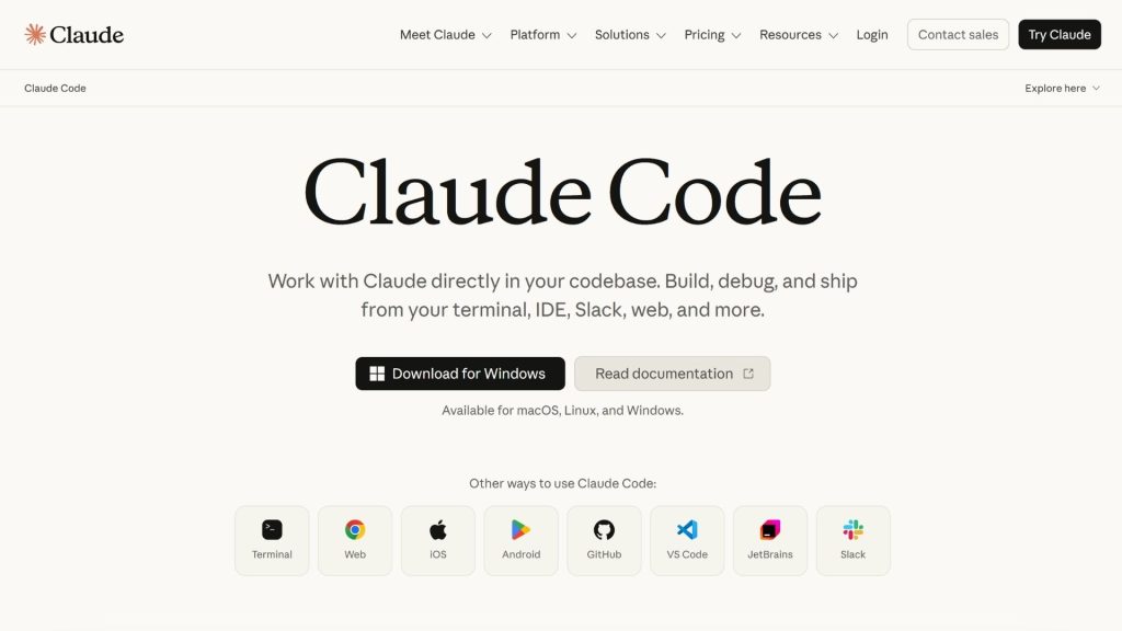 AI software for programmers Claude Code