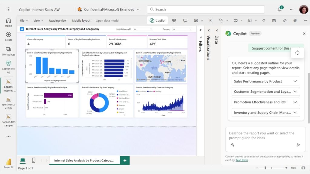 Power BI data analysis AI tools