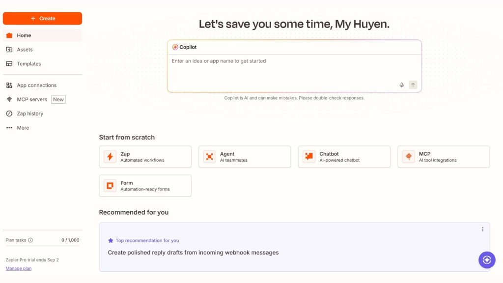 Zapier AI work automation tool