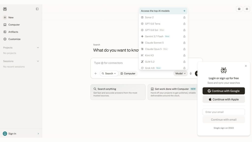 Perplexity AI search engine