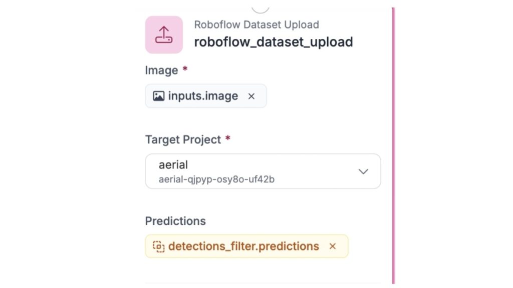 Thiết lập khối Roboflow Dataset Upload trong quy trình Human-in-the-Loop để thu thập dữ liệu biên