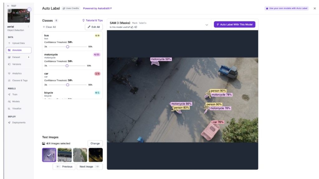 Tính năng tự động dán nhãn với SAM 3 trong hệ thống Human-in-the-Loop để tối ưu hóa dữ liệu huấn luyện