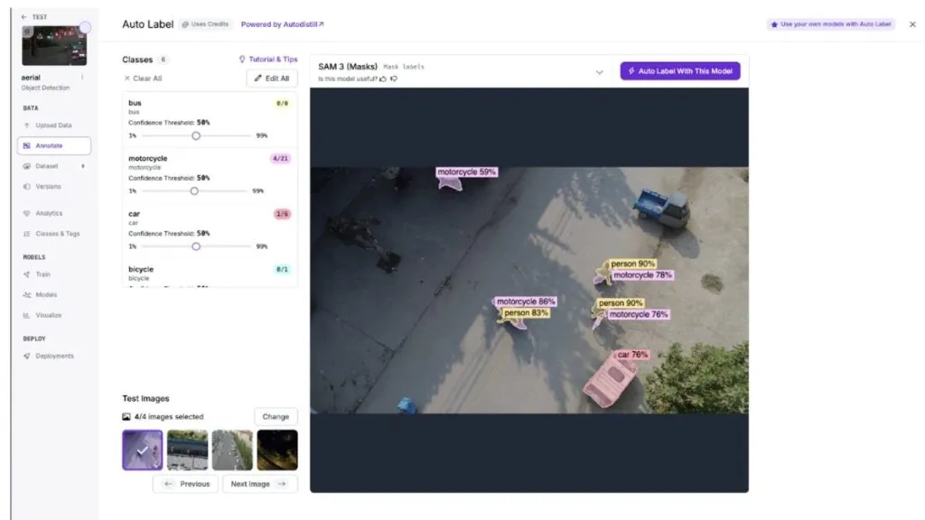 Tính năng tự động dán nhãn với SAM 3 trong hệ thống Human-in-the-Loop để tối ưu hóa dữ liệu huấn luyện