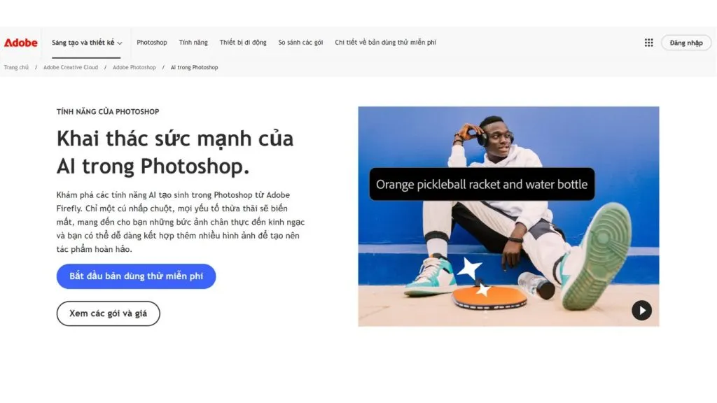 Adobe Photoshop AI thiết kế hình ảnh