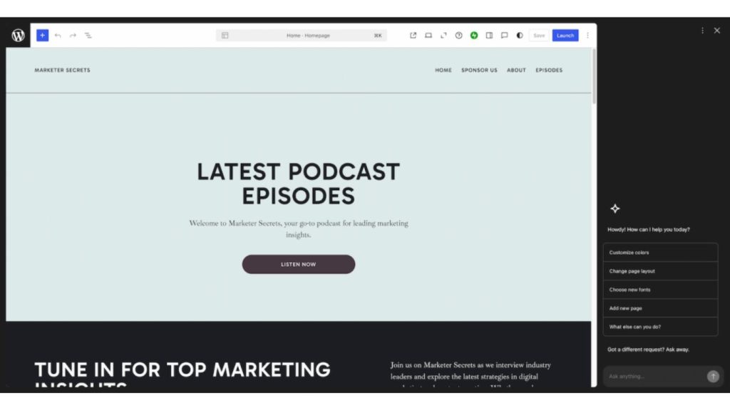 Podcast website
