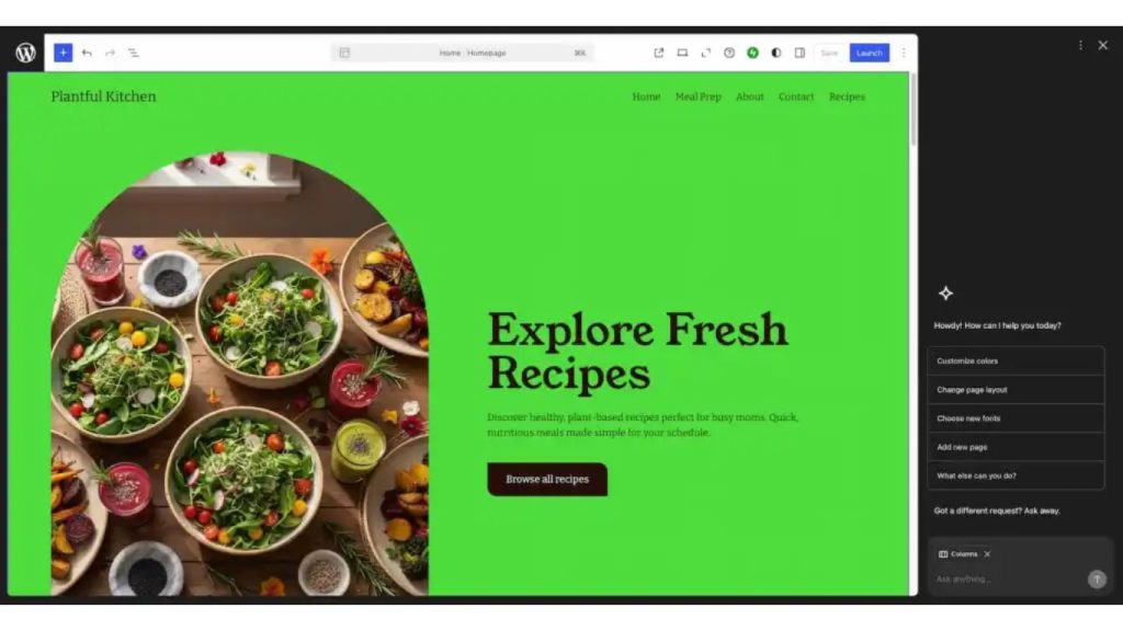 Website công thức nấu ăn hoặc ẩm thực