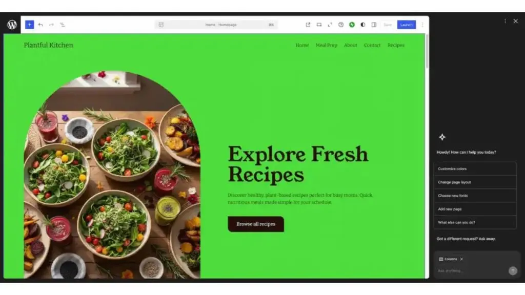 Website công thức nấu ăn hoặc ẩm thực