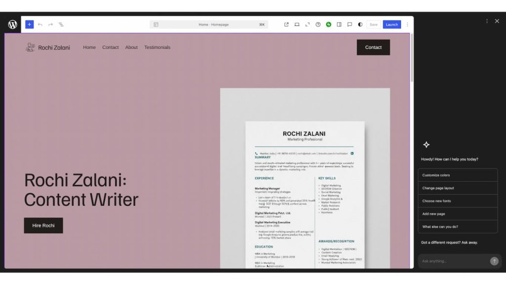 Website Resume/CV cá nhân