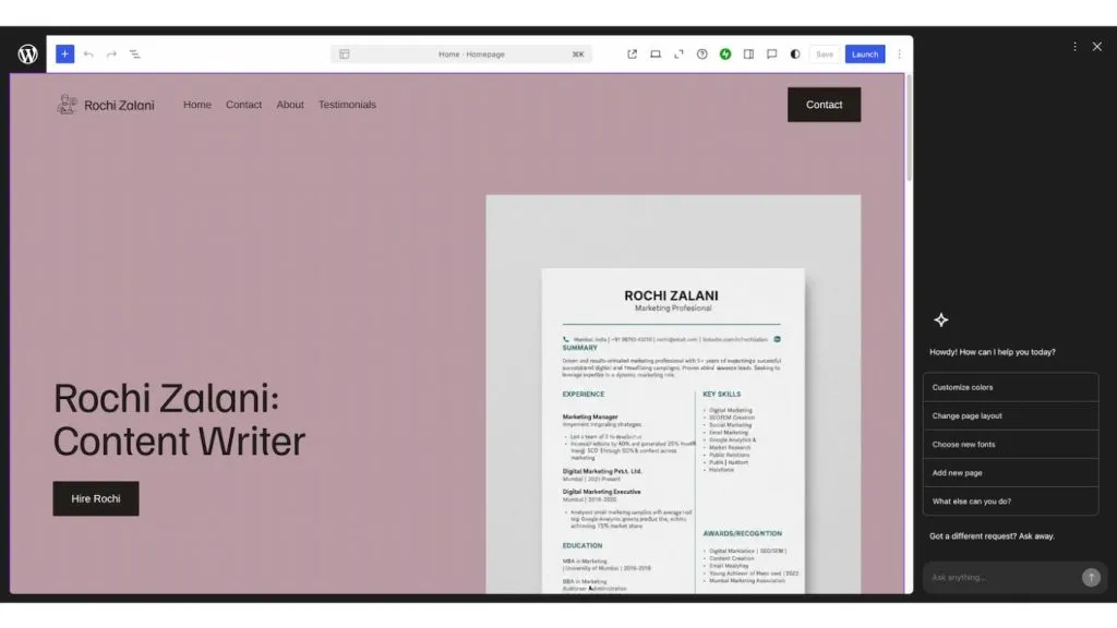 Website Resume/CV cá nhân