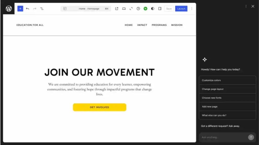 Website cho tổ chức phi lợi nhuận