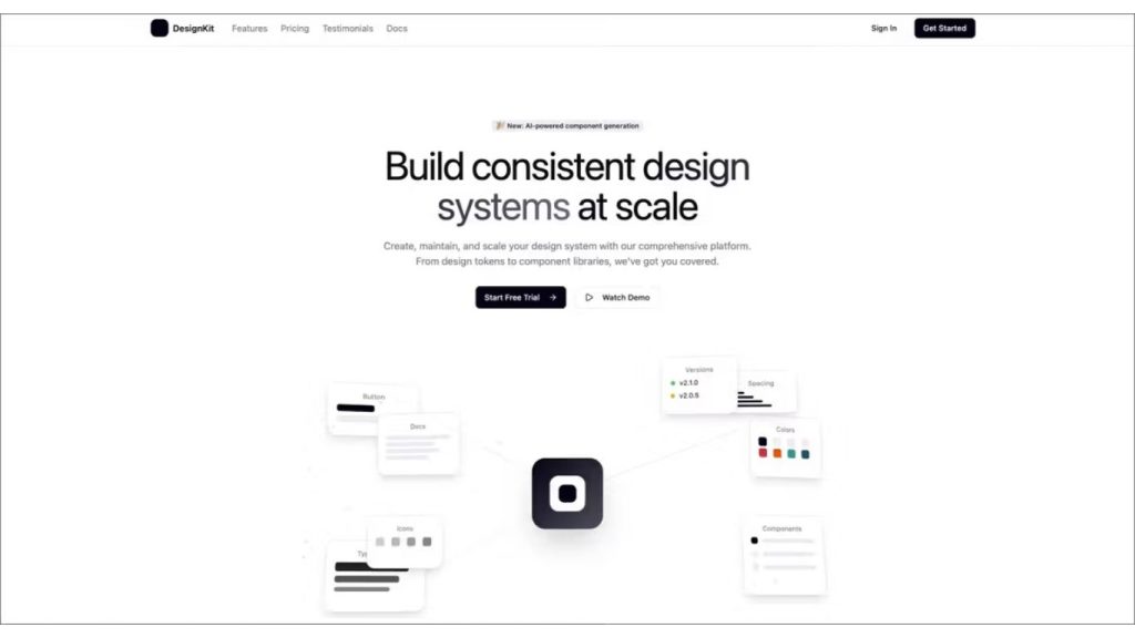 landing page cho hệ thống thiết kế
